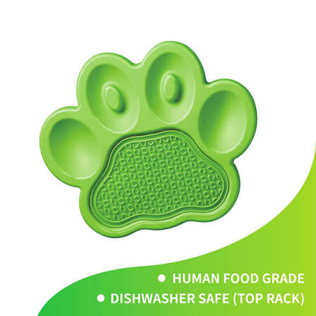Pet Dream House Paw 2-in-1 Slow Feeder & Lick Pad - Green