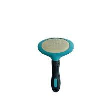 Front view of the large M-PETS Hairdo oval slicker brush.