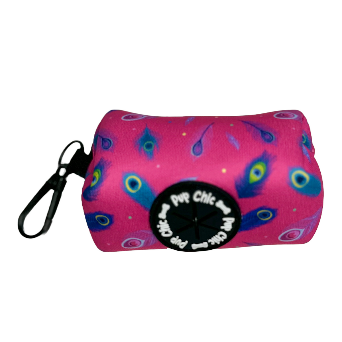 Pup Chic Peacock Power Pink Poo Bag Holder