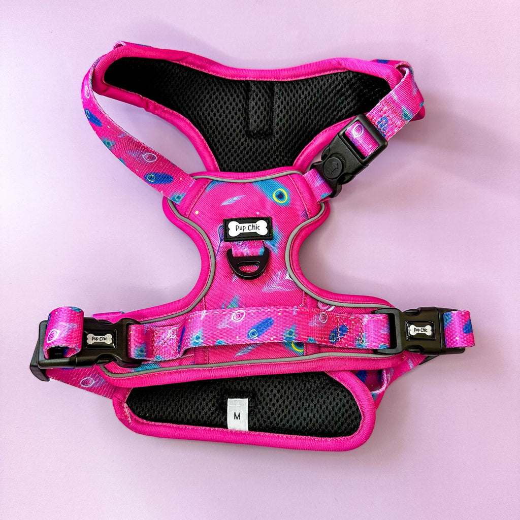 Pup Chic Peacock Power Pink Tactical Dog Harness