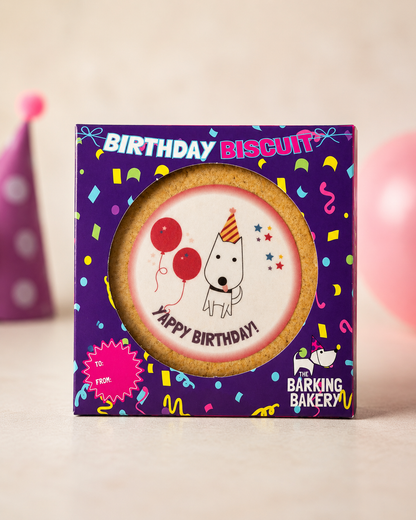 The Barking Bakery Yappy Birthday Biscuit in gift box