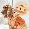 Cocopup Roary the Lion dog drying robe in tan and yellow
