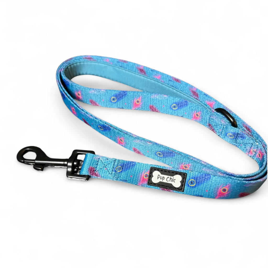 Pup Chic Power Peacock Blue Dog Lead