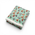 Panda Paradise printed dog blanket with white sherpa backing by Pup Chic Boutique